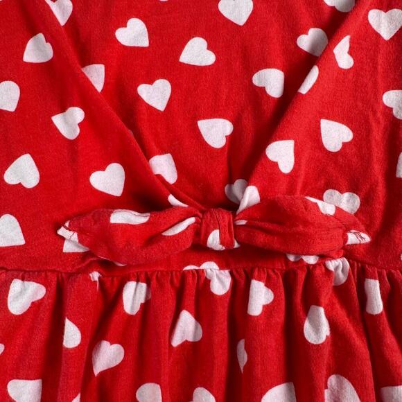 Valentines Day‎ Red Heart Pattern Long Sleeve Girls Size 12 Midi Dress Tie Waist - Picture 6 of 11